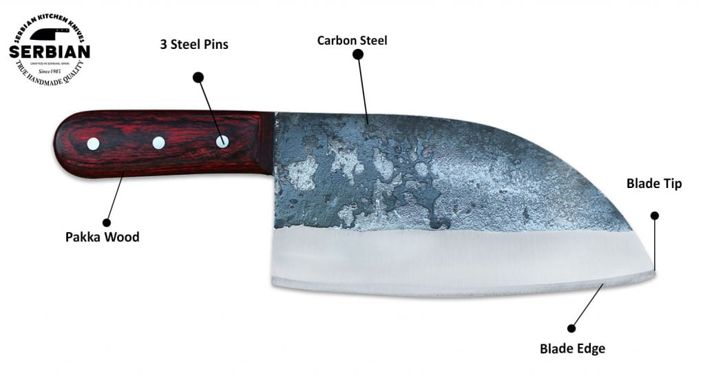Best Serbian chef knife | Almazan Serbian knife | Damascus Serbian knife.