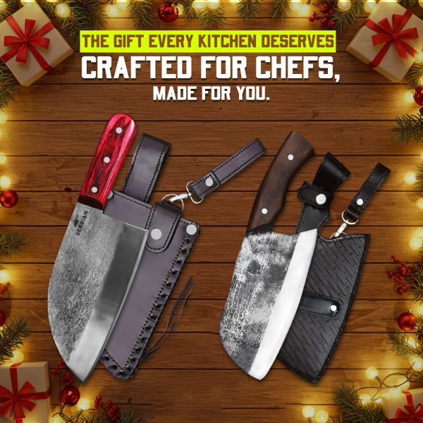 Master Every Meal: Handcrafted Chef and Cleaver Knife Set