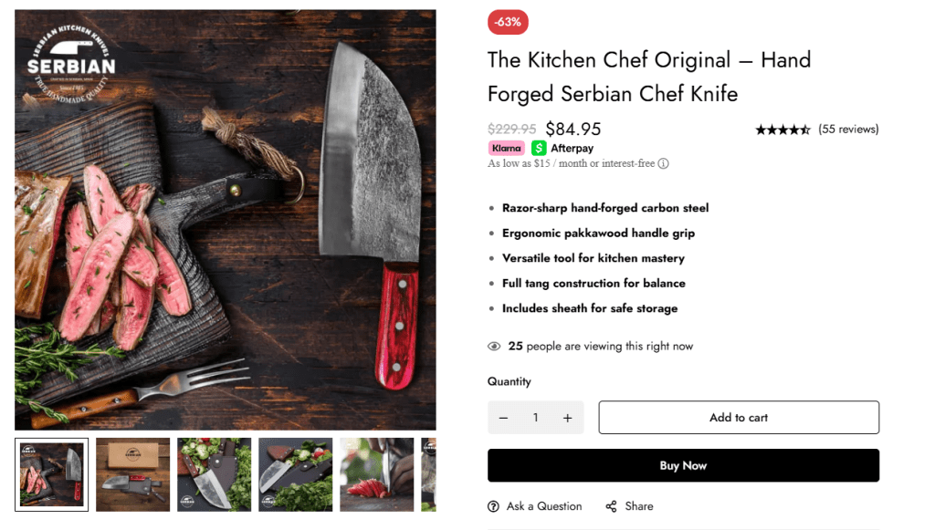 Original Serbian Chef Knife by Almazan Kitchen Original Serbian Chef Knife by Almazan Kitchen