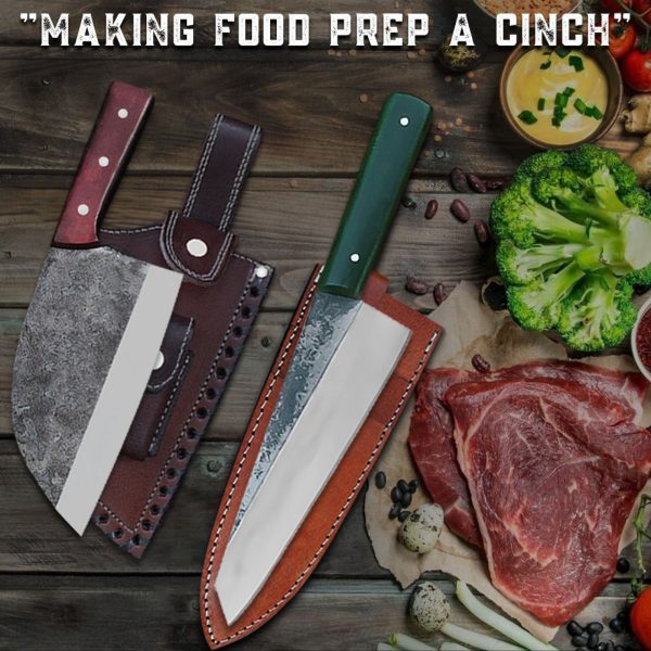 The Culinary Duo – Hand Forged Cleaver & Chef Knife Set