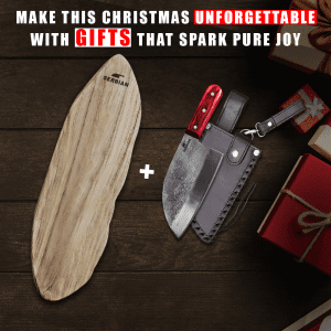 Original Serbian Chef Knife with Cutting Board 2 pcs Set