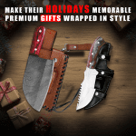 Holiday Bushcraft Knife Set 2 Piece with Leather Sheaths