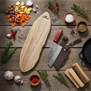 Original Serbian Chef Knife with Cutting Board 2 pcs Set